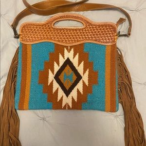American Darling Turquoise Aztec Fringe handbag.